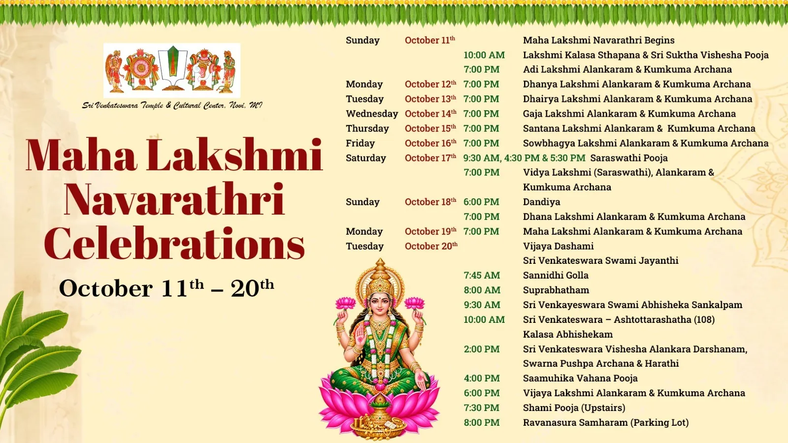 maha lakshmi navarathri celebrations