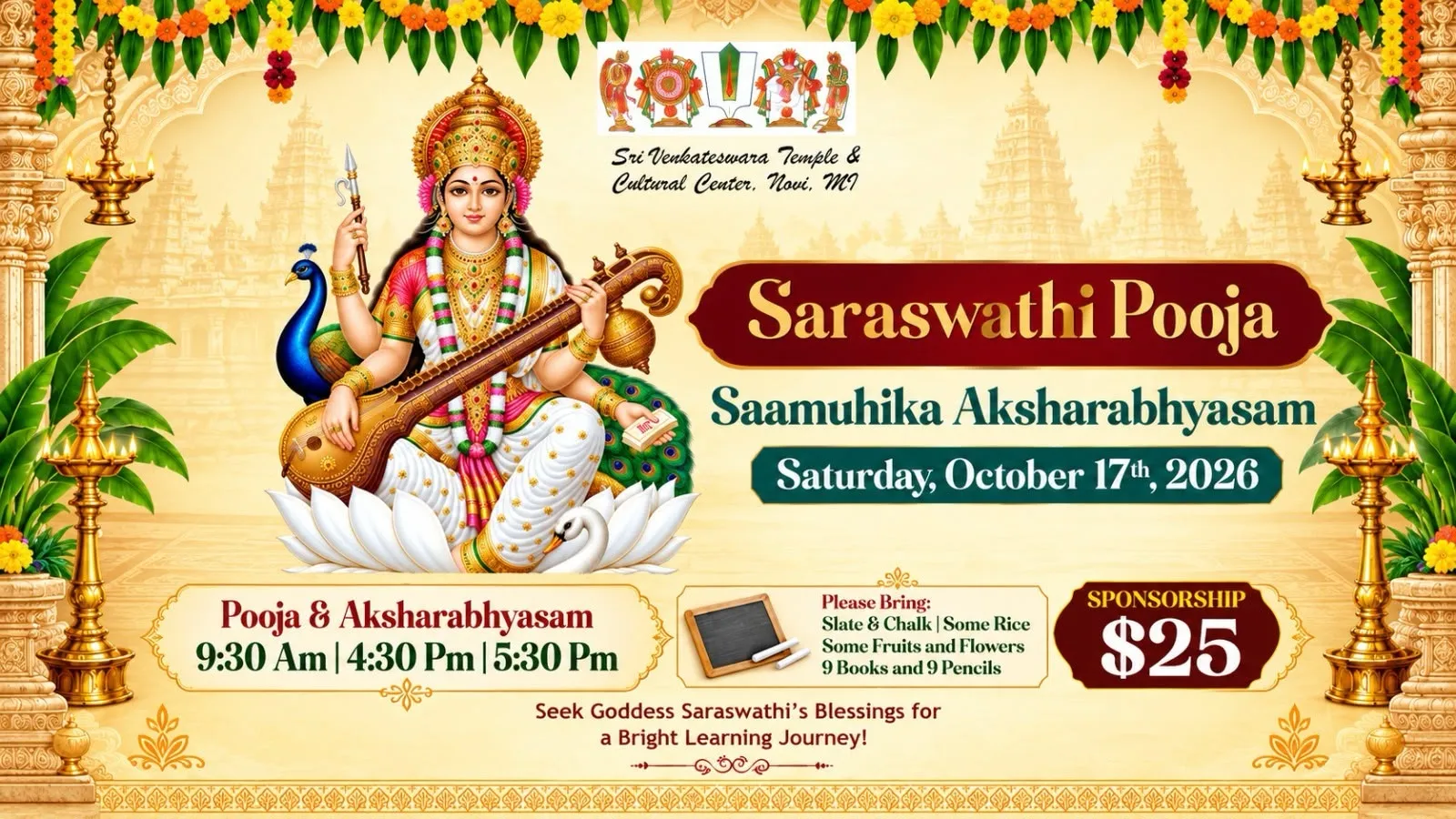 Saraswathi Pooja & Saamuhika Aksharabhyasam 2026